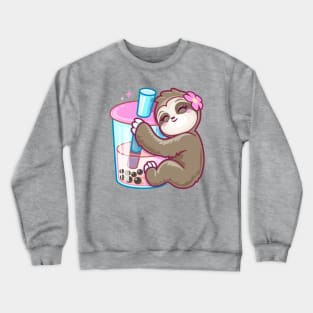 Boba Tea Kawaii Sloth Kawaii Girls Anime Crewneck Sweatshirt